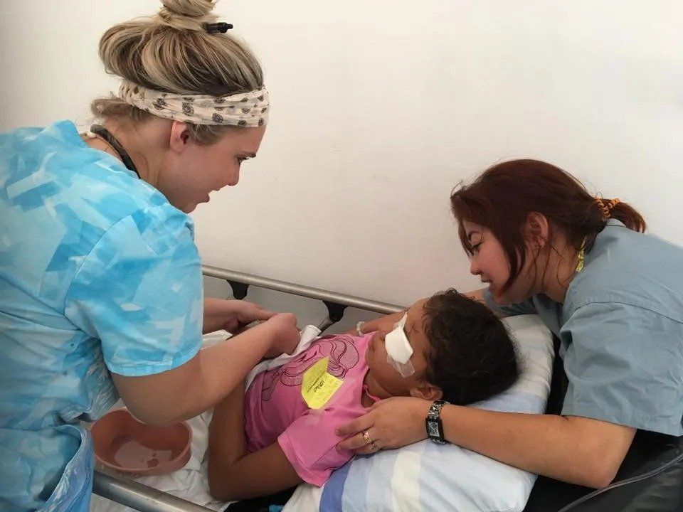 Child patient with staff