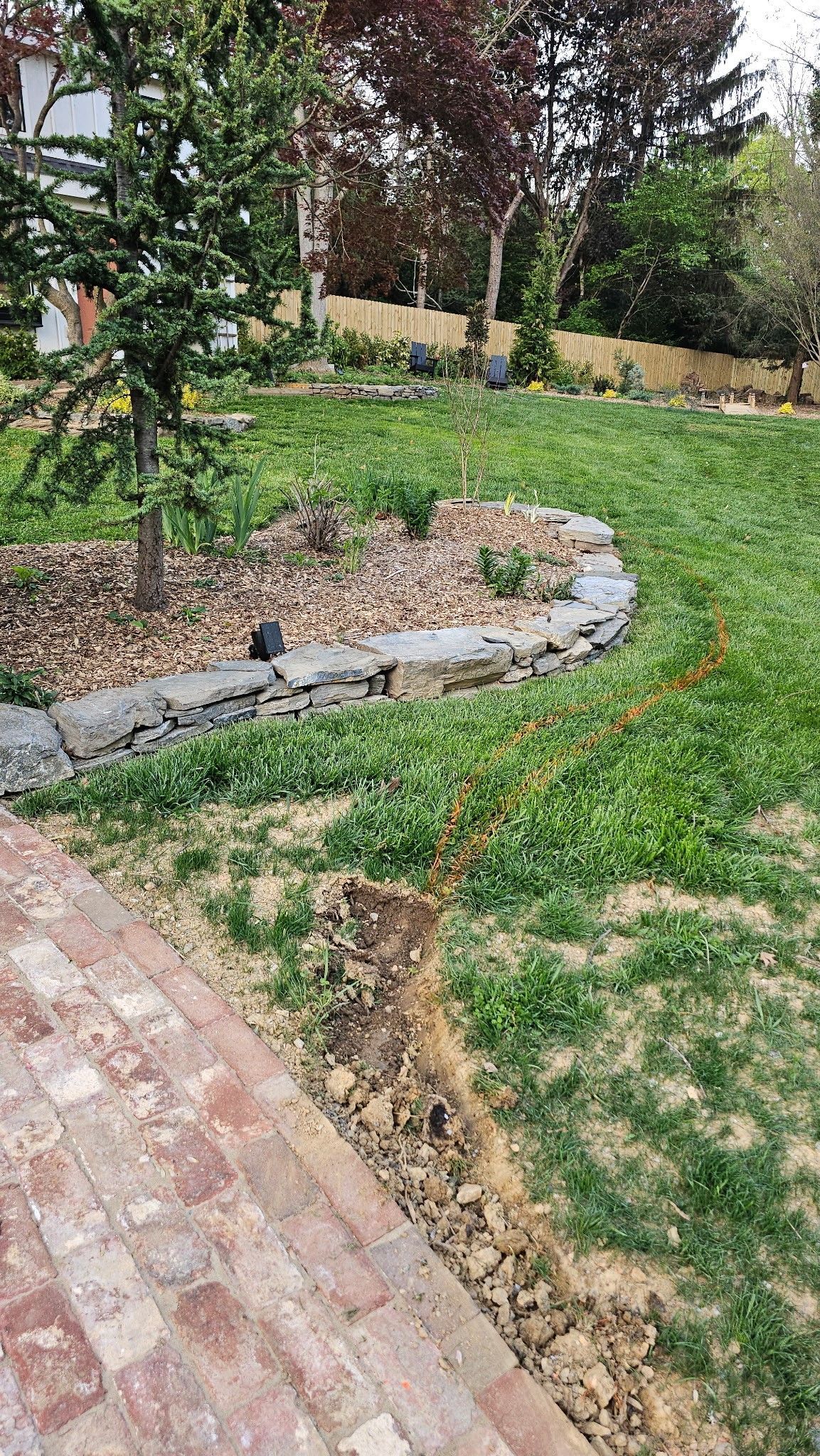 Landscaping service before