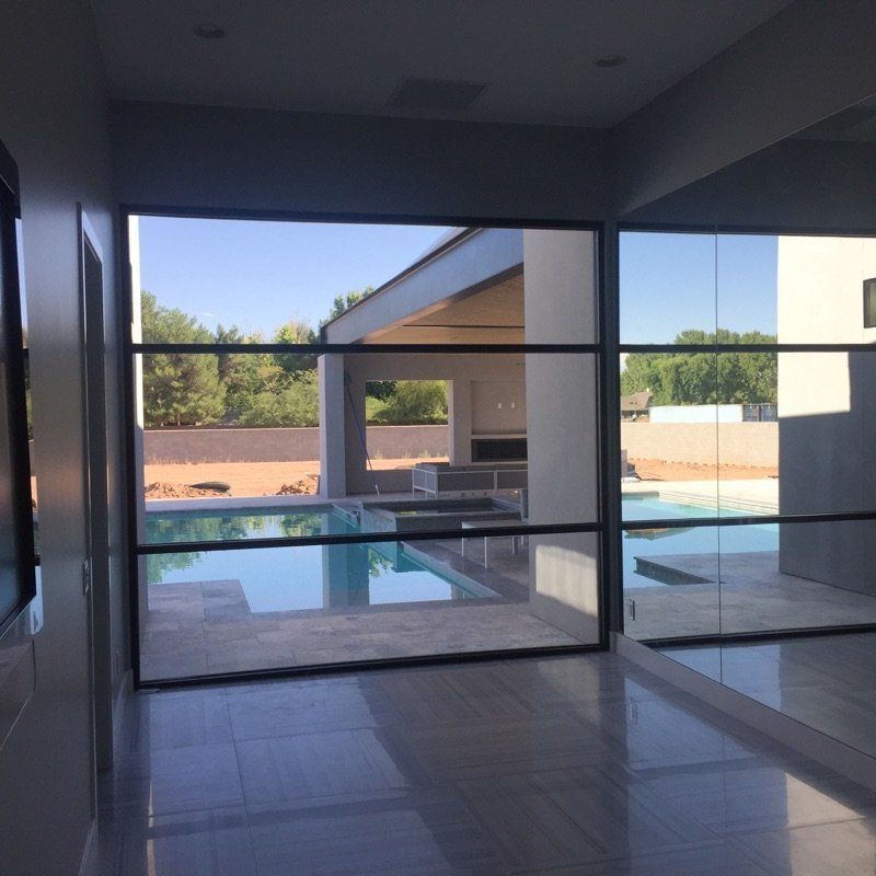 Window with pool outside