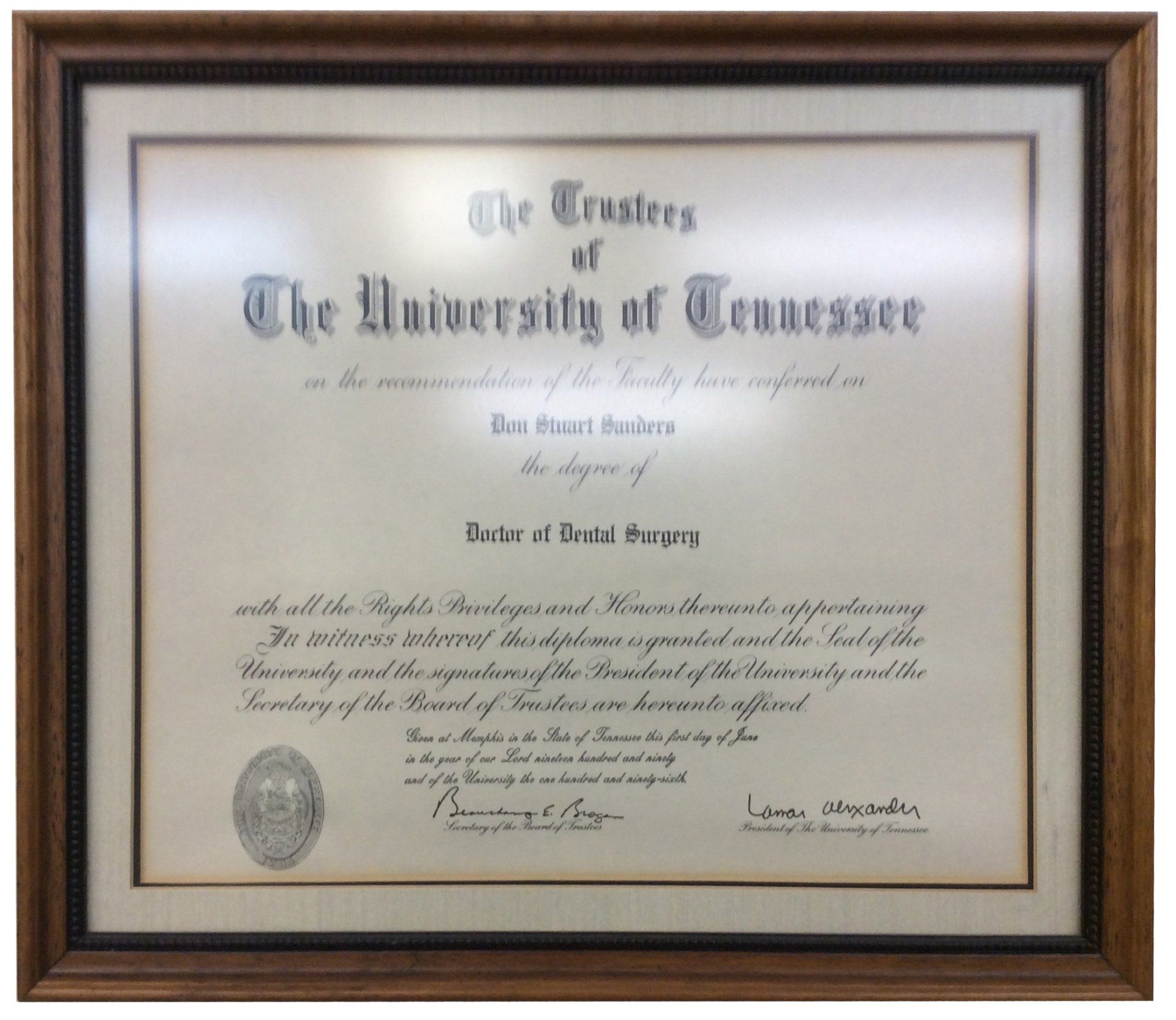 The Trustees of The University of Tennessee certif