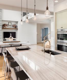 Quartz sample in showroom