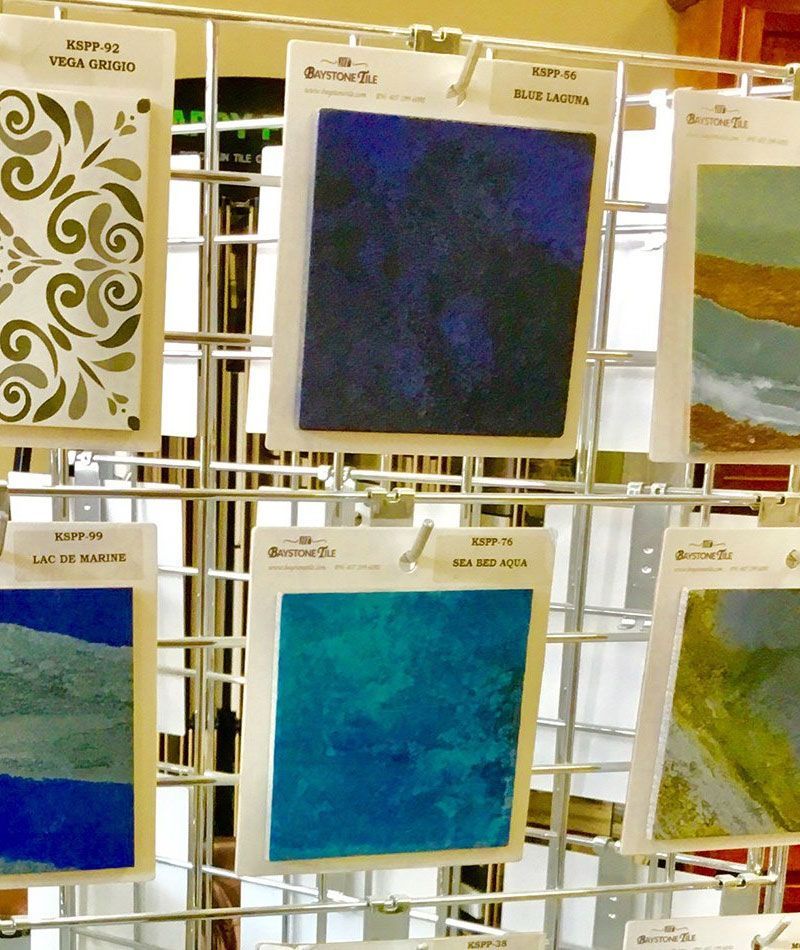 A display of various tile designs