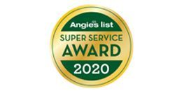 Angle's List Super Service Award 2020 badge, gold and green colors.