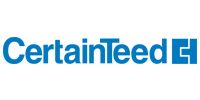 CertainTeed logo in blue text with a blue square with a stylized “CT”.