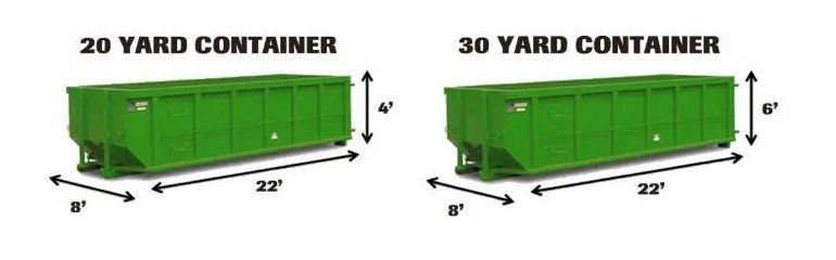 20, 30 and 40 yard containers