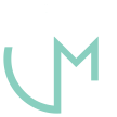 A green letter m with a curve around it on a white background.