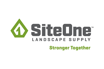 SiteOne Landscape Supply logo with a green diamond-shaped number 1, grey text, and green tagline: