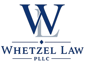 Whetzel Law PLLC logo with blue interlocking W and L on a white background