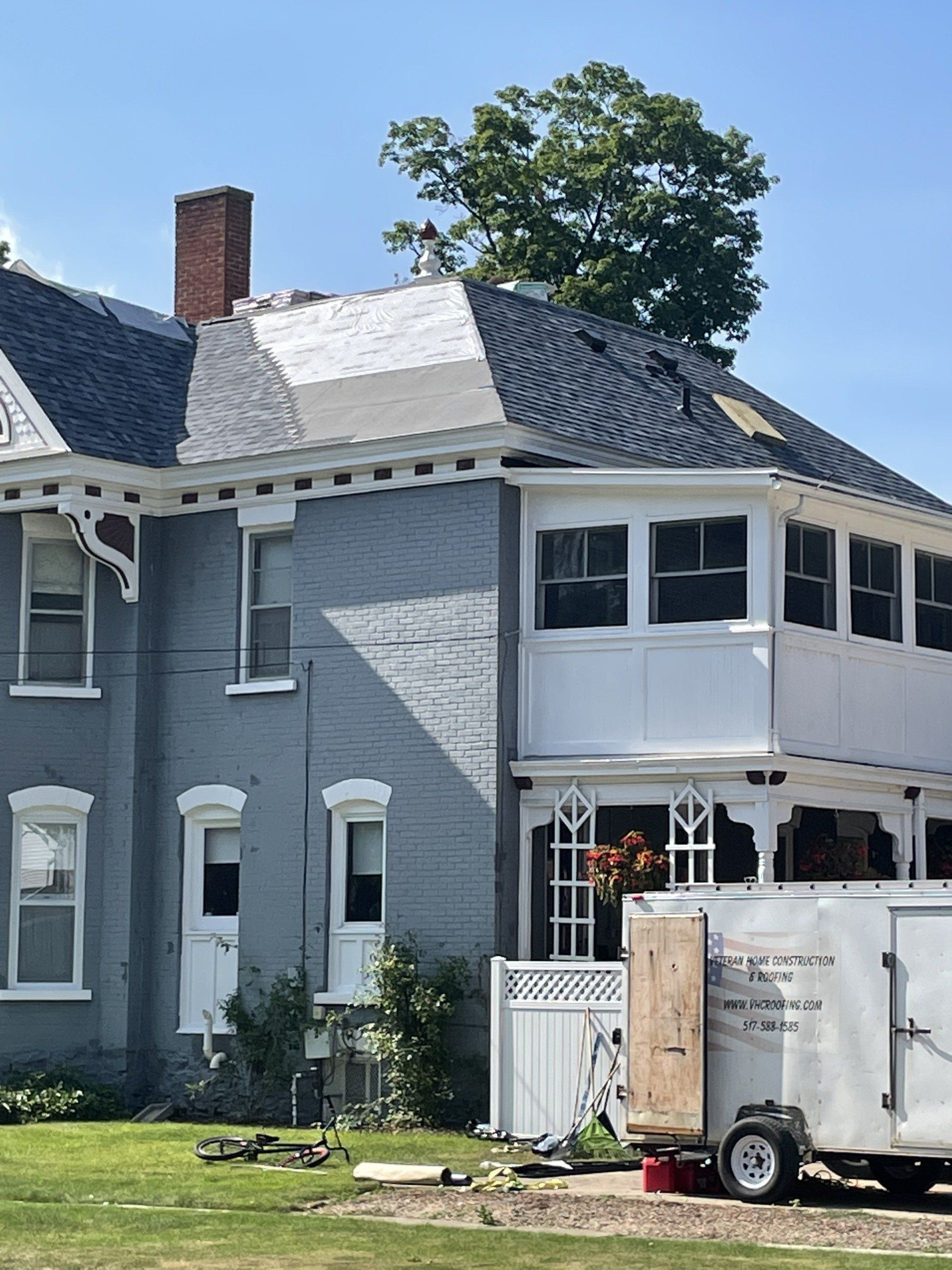 gray roof construction