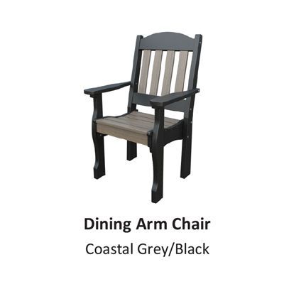Dining arm chair, Coastal Grey/Black colors.