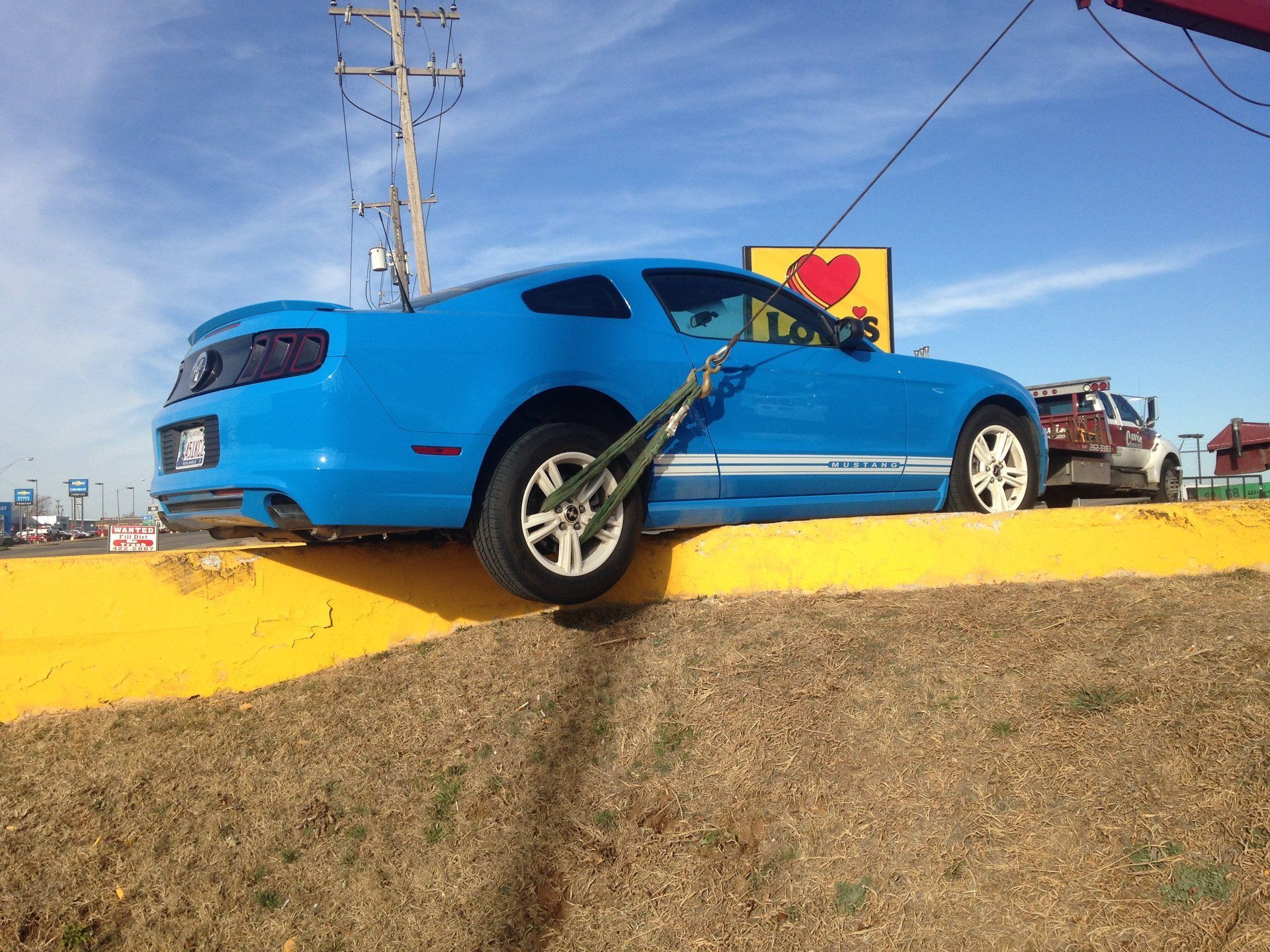 Car stuck in a ditch