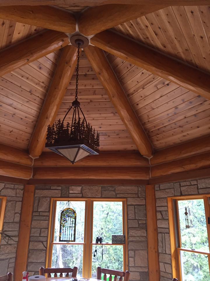 Log home ceiling