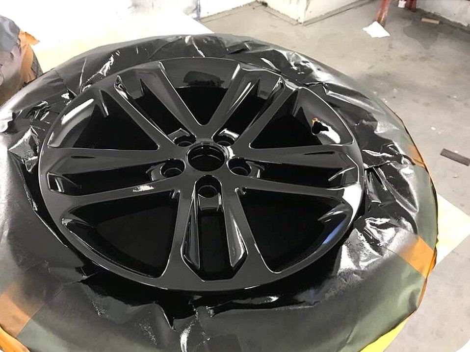 Newly painted tire rim