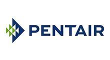Pentair logo: blue and green geometric design with 