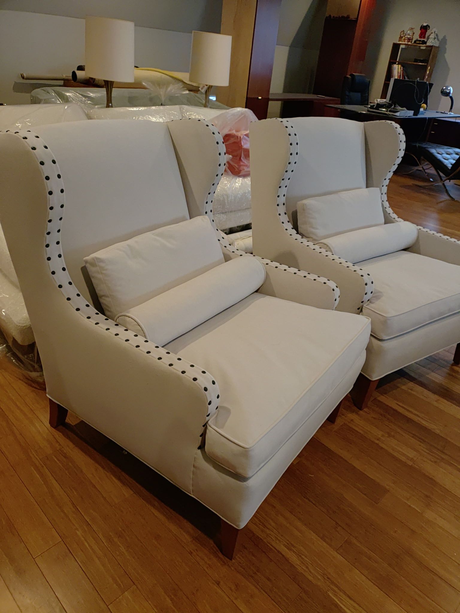 @ winged chairs side-by-side