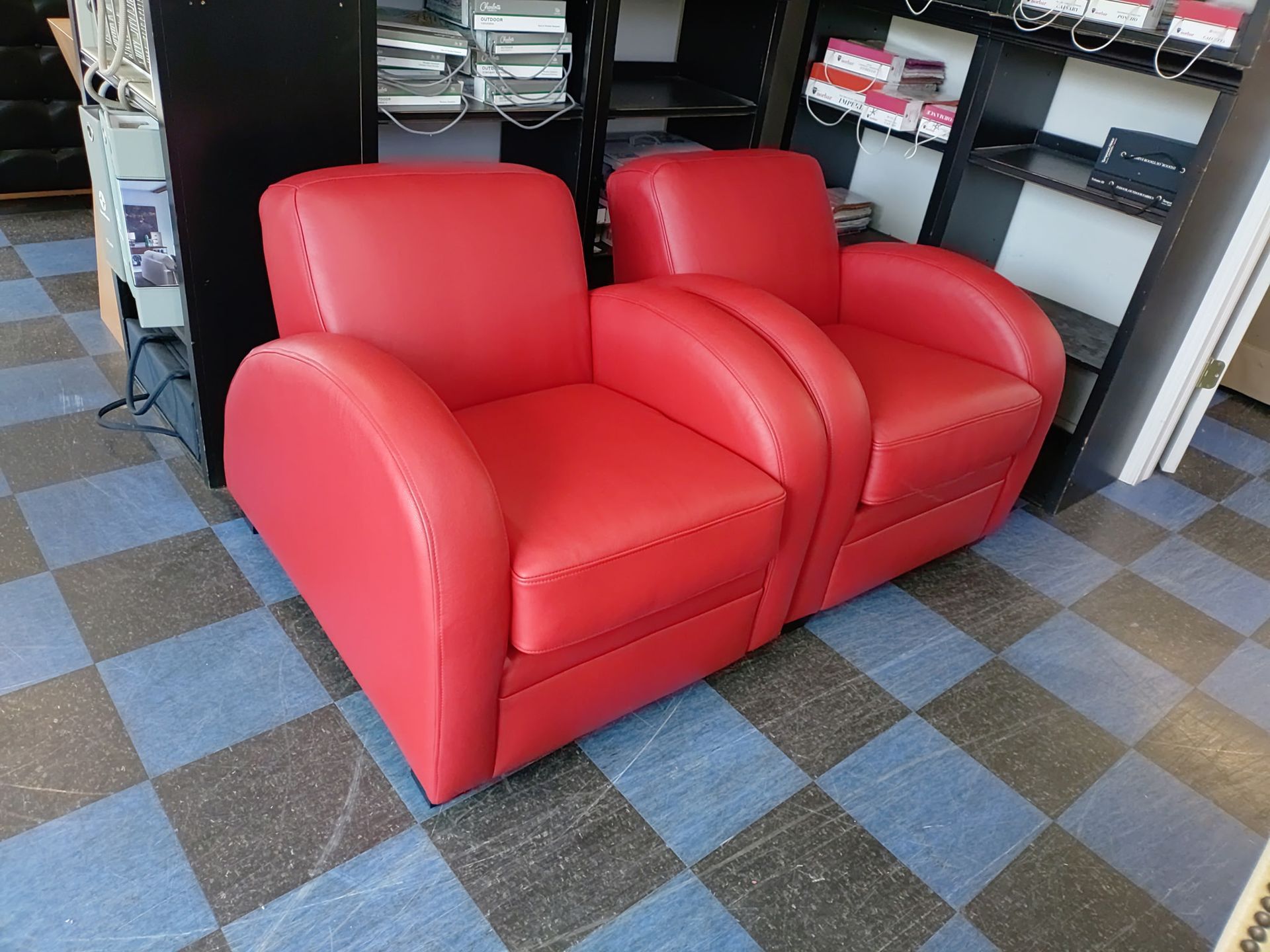 red theatre love seat