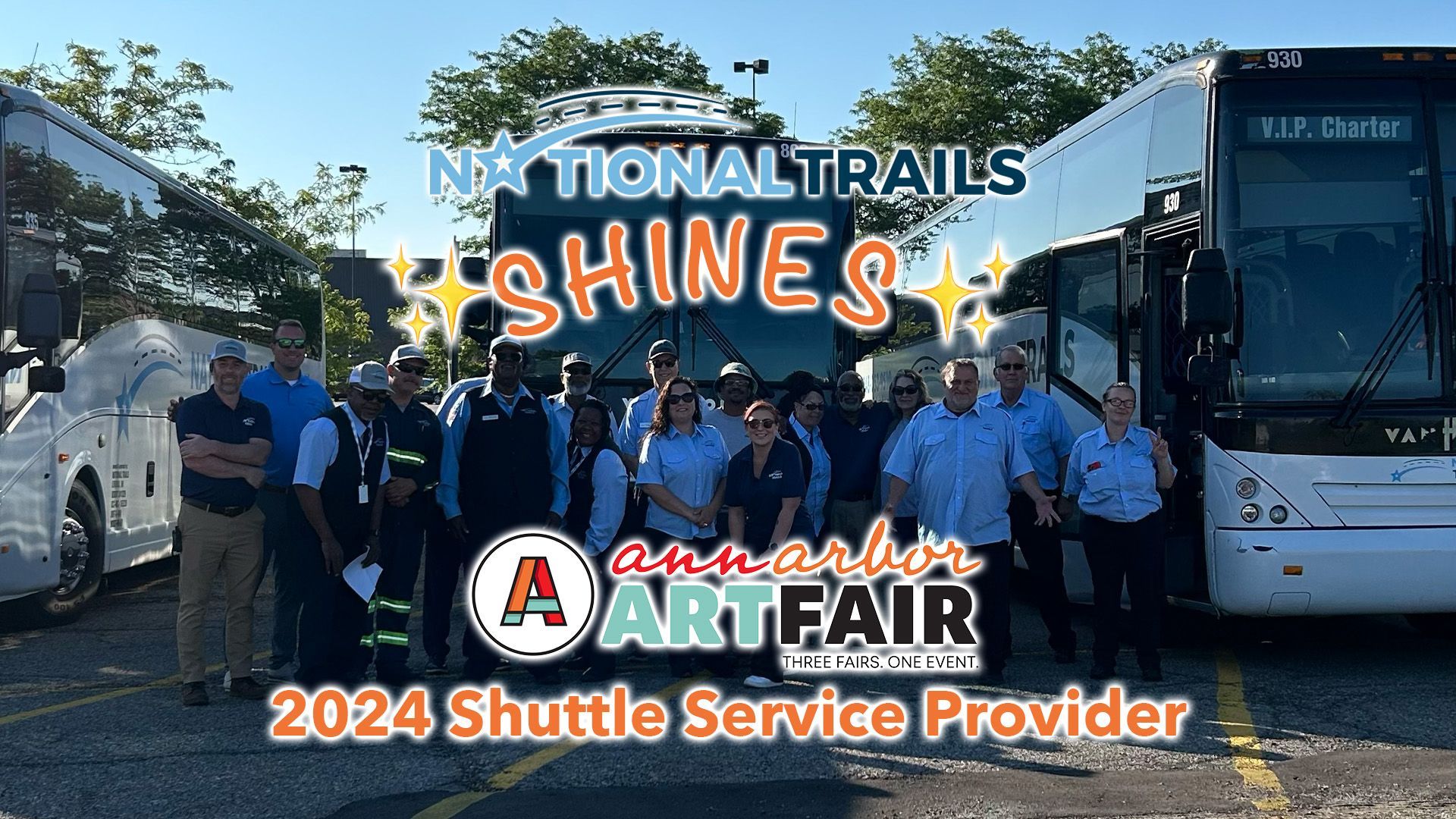 National Trails Charter Bus Shuttle Service 2024 Ann Arbor Art Fair