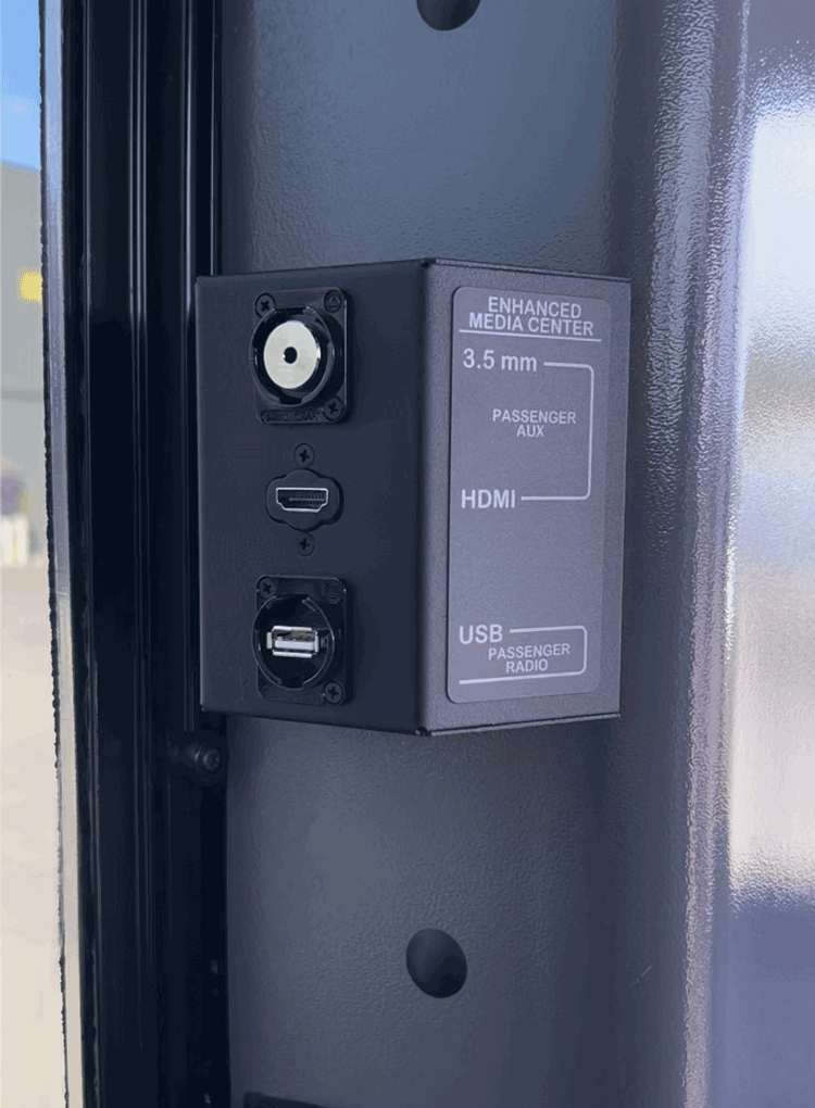 MCI charter bus rental HDMI