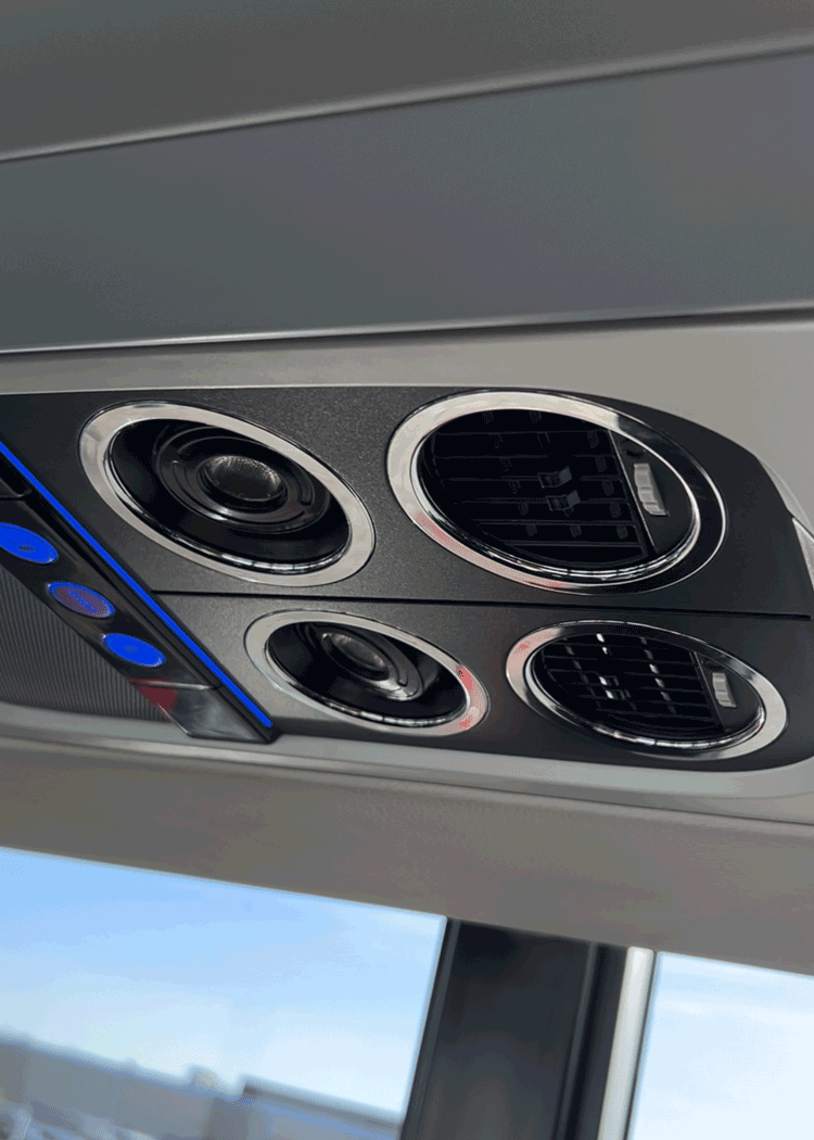 luxury Van Hool 56-passenger charter bus air conditioning