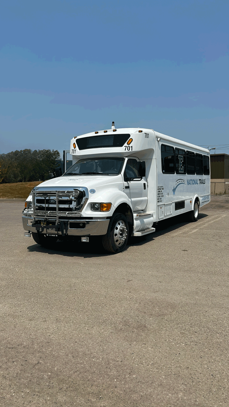 25-passenger minibus left exterior