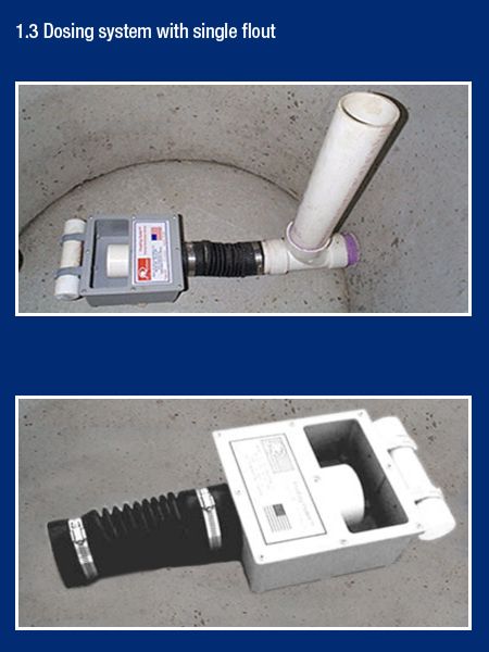 Dosing system with single flout