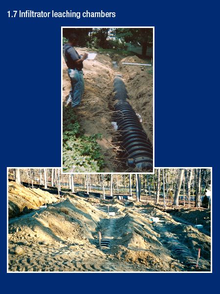 Infiltrator leaching chambers