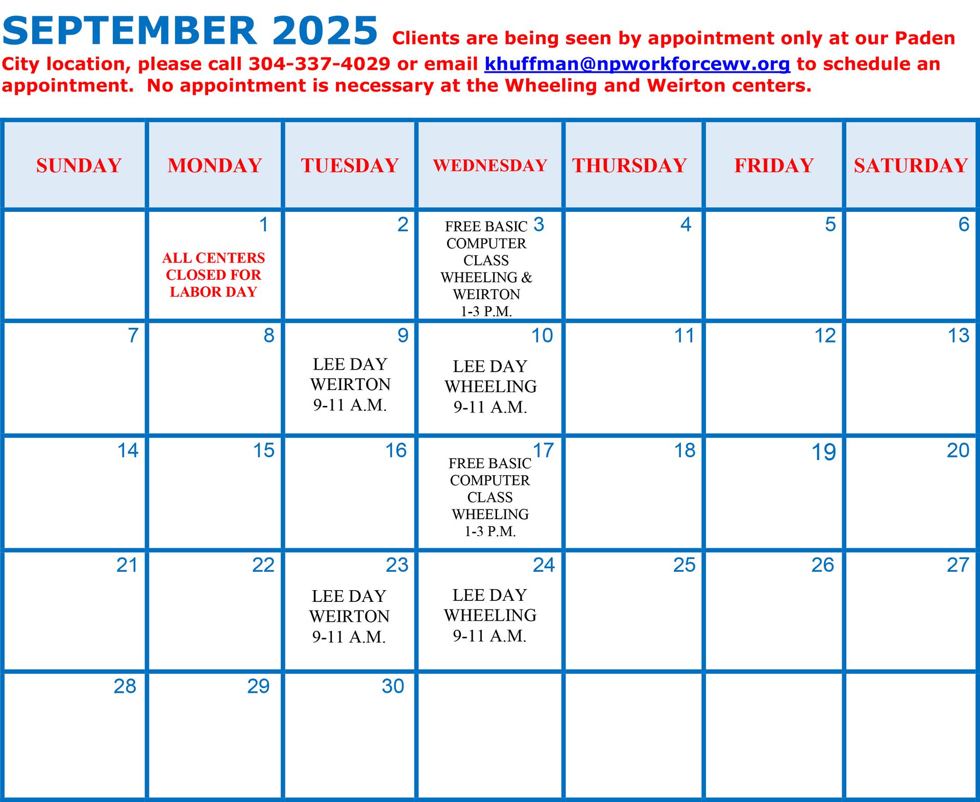 September 2025 Calendar