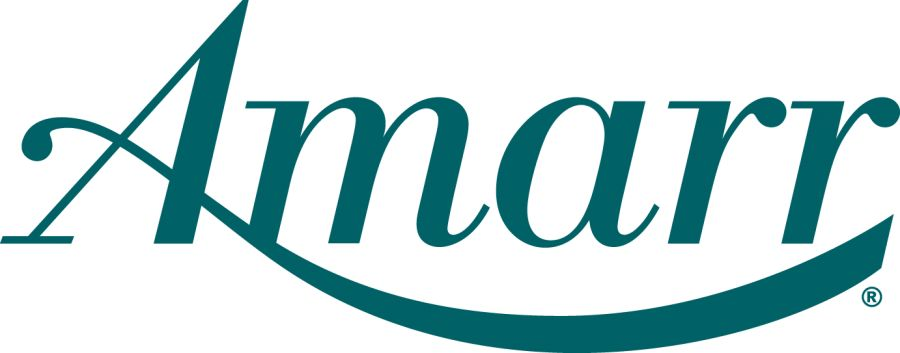 A blue and white logo for amarr on a white background
