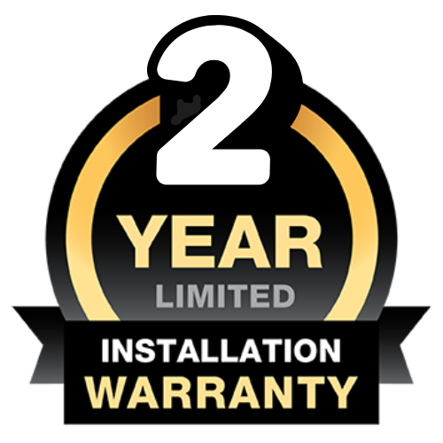 A logo for a 2 year limited installation warranty