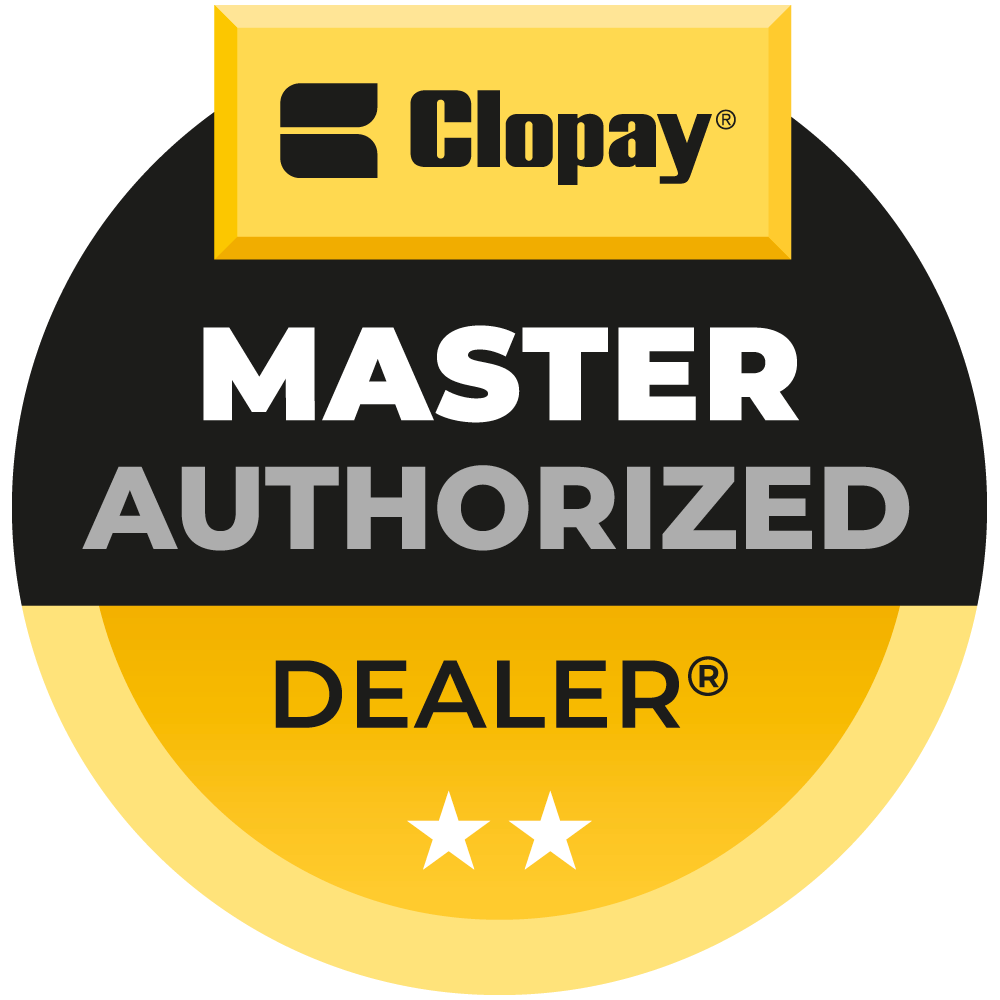 A master authorized dealer badge with two stars on it.