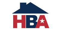 HBA logo with red letters under a dark blue house roof icon