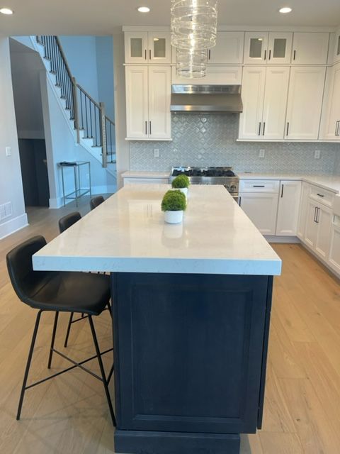 countertop with chairs