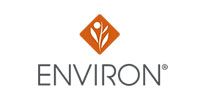 ENVRION logo with orange leaf icon above gray text on white background