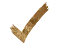 Brown check mark on a white background