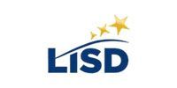 LISD logo in blue with three gold stars above the letters