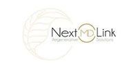 NextMLink logo with a gold circular emblem and faint globe graphic on a white background