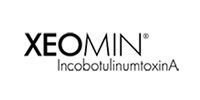 Xeomin logo with “IncobotulinumtoxinA” text on a white background