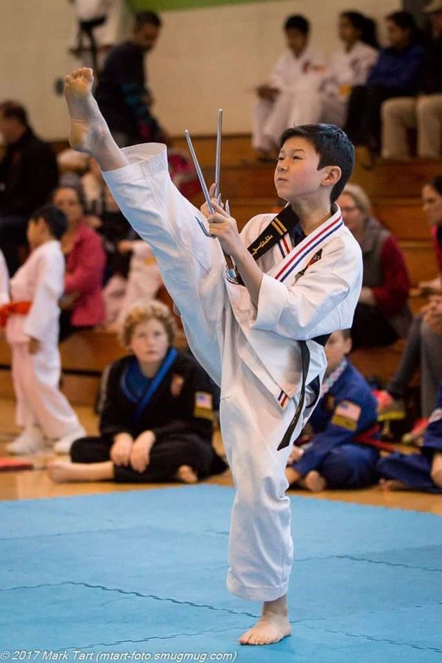 Martial arts young student