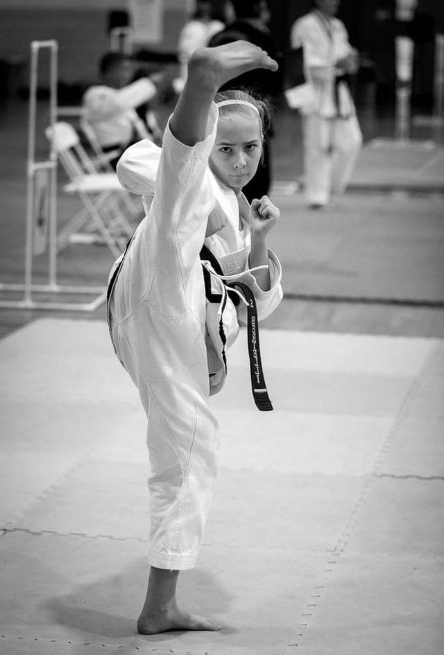 Martial arts young student