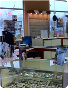 inside The Vision World with a variety of eye glasses on display
