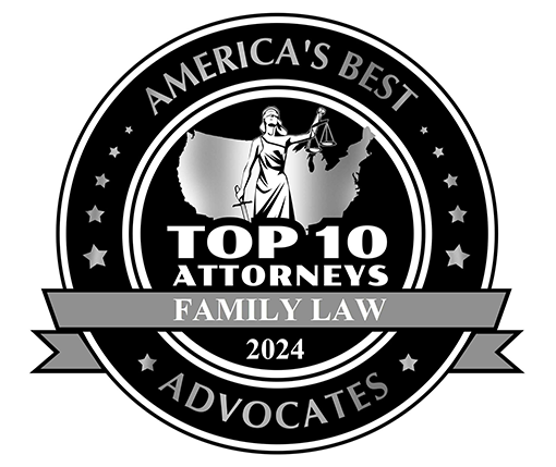 a black and white logo for america 's best attorneys family law advocates