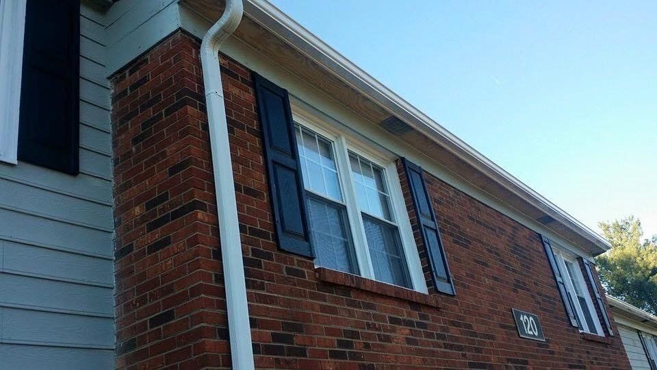 Gutter line next to the window