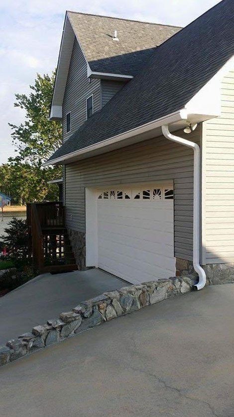 Gutter line on the garage