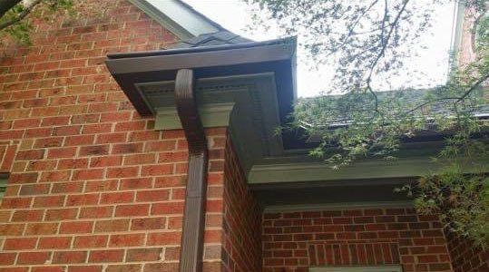 Brown gutter with k-guard system