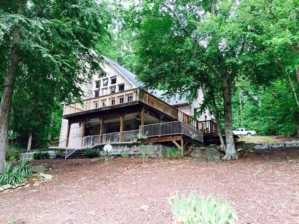 A house with big trees