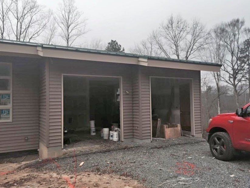 Garage area of a new house