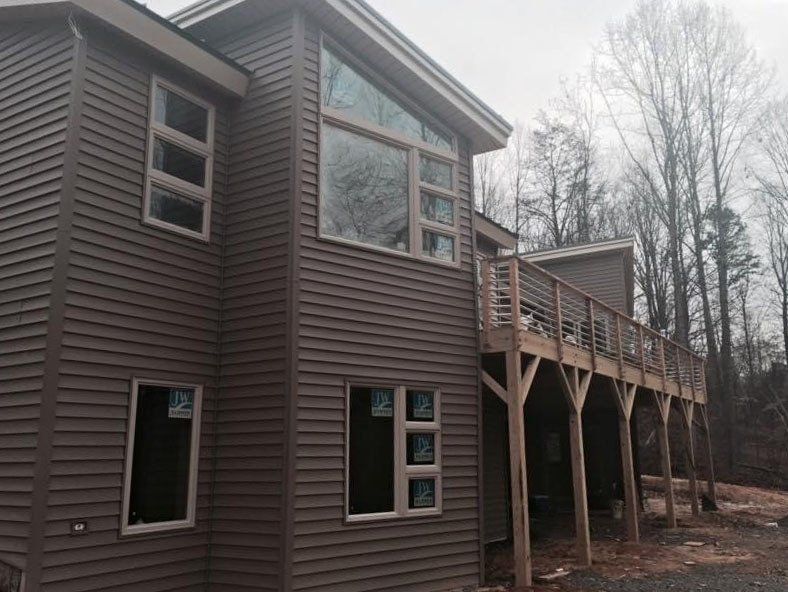 Windows and siding installation in a new house