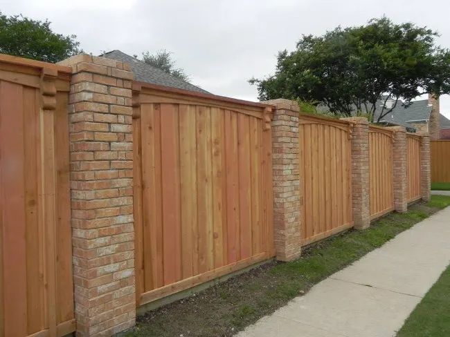 Brick and stone fence