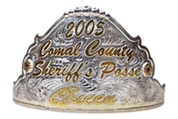 A 2005 comal county sheriff 's posse queen badge