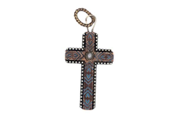 A cross with a chain around it on a white background